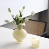 Vases Home Milk Yellow Water Cultured Potbelly Glass Vase Ornaments High Sense Living Room Light And Luxury Floral Ware