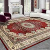 Tapis Vintage Tapis Rouge Salon Haut De Gamme De Luxe Sans Poil Table À Thé Tapis Chambre Lit Fin Antidérapant Grande Surface Tapis R230725