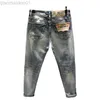 Men's Jeans Designer Jeans Men Vintage Wash Stretch Slim Little Feet Pants Trend Distressed Frayed Brand Clothing Biker Jeans Denim Trousers L230724