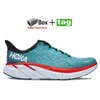 Sukienka buty z pudełkiem Hoka One Running Bondi Clifton 8 Carbon x 2 Sneakers Designer Men Men Mężczyznę Kobiet But Goblin Blue Amber D Dhj5a