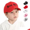 Casquettes De Baseball Enfant Mode Rue Chapeaux Enfants Snapback Casquette De Baseball Avec Lettre Broderie Drôle Printemps Été Hip Hop Garçon Chapeau Sun Drop Del Dh9Wx