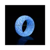 Anéis de banda Fashion Colorf Luminous Sile Women Jewelry Glow In The Dark Dedo Ring For Man Gift Drop Delivery Dhkp5