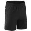 Shorts de corrida masculino bolso reflexivo secagem rápida treinamento solto jogging calça curta letra respirável divisão lateral fitness