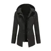 Women's Trench Coats Coat European Size Medium Length Cardigan Hooded Jacket Outdoor Raincoat