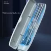 Stoviglie Scatola di sterilizzazione UV con cucchiaio forchetta Scatola di bacchette Cucchiaio in acciaio inossidabile Stoviglie da viaggio Scatola per spazzolino da denti Set portatile L230704