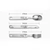 3 I 1 campingens bestick Set Knife Fork Spoon Rostfritt stål Portabelt och löstagbart L230704