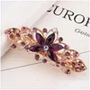 Pinces À Cheveux Barrettes Beauté Coréenne Femmes Mode Clip Creative Feuille Cristal Alliage Strass Épingle À Cheveux Bandeau Accessoires 9X3Cm Dr Dhwm6