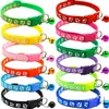 Dog Collars & Leashes 12Pcs pack Pet Cat Collar With Bell Safety Buckle Reflective Strap Adjustable 19-32 Cm Easy-care Durable And293U