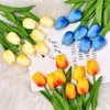 Flores decorativas 10 pçs flor tulipa artificial toque real buquê falso para casamento casa jardim decoração dia dos namorados