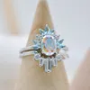 2023 Hot selling S925 in Japan, South Korea, Europe and the United States, high design sense, double layer moonstone ring, female