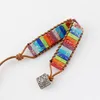 Bracelet 7 multicolore Chakra Bracelet en pierre naturelle bohême perles faites à la main en cuir Wrap Yoga pour femme cadeau