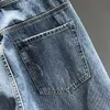 Herenjeans 2023 Lente Zomer Nieuwe Jeans Mannen Slanke Blauwe Straat Hip Hop Bijgesneden Broek Trend Vintage Verontruste Enkellange Broek L230724