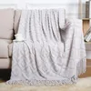 Blankets Tassel Sofa Blanket 127x172cm Plaid Soft Smooth Throw For Bed Cover Decorative Home Office Accessories