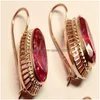 Ear Cuff Fashion Ladies Luxury Engagement Wedding Romantic Jewelry Hollow Red Crystal Clips Earrings Drop Delivery Dhqh3