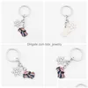 Key Rings American Flag Women Men Jewelry Car Chain Ring Holder Souvenir For Gift Drop Delivery Dhcp2