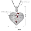 Other Jewelry Sets 18K Gold Broken Heart Necklace Hip Hop Copper Cubic Zircon Set 60Cm Chains Combination Joint Hearts Pendant Diamond Dhosu