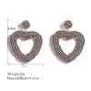 Colored Rice Bead Earrings Bohemian Handmade Heart Ear Studs Girls Fashion Accessories