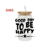 Raamstickers 3D UV DTF Transfers 16oz Cup Wraps Koffie Gedrukt Voor DIY Glas Keramiek Metaal Leer Etc. D463