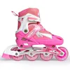 Inline Roller Skates Adjustable Size Inline Skates Shoes For Kids Boy Girl PU Flashing 4 Wheels Roller Skates Children Roller Skating Sneakers Boots HKD230720