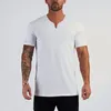 Herr t-skjortor 2023 sommar V-ringning kortärmad t-shirt smal fit mode trend sport casual fitness kläder högkvalitativa toppar