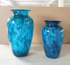Vases Modern And Simple Peacock Blue Glass Vase Decoration Living Room Porch Model Sales Department Flower Ware