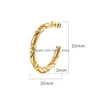 Hoop Huggie Trend Twisted Oorbellen Voor Vrouwen Roestvrij Staal C Vorm Oorbellen Accessoires Minimalistische Mode-sieraden Gift Drop Delivery