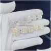 Charm Zuanfa Toping Share Pass Diamond Tester Fine Jewelry 925 Sier 8 мм 12 мм 15 мм цветочные серьги VVS Moissanite Stud Drop Drow Dhy6n