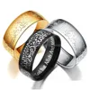 Band Ringen 8Mm Trendy Titanium Staal Koran Messenger Moslim Religieuze Islamitische Halal Woorden Mannen Vrouwen Vintage Bague Arabisch God Ring Drop Deliv