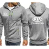 Herrjackor vårens höstmens jacka Nya Kia Motors trycker blixtlås hoodies tröja mode casual harajuku outwear högkvalitativa toppar rockar j230724