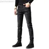 Men's Jeans Fashion Denim Jeans Men's Summer Small Feet Slim Stretch Summer Casual Black Cowboy Teenagers Jeans for Men Streetwear Pants L230724