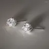 Pendientes de tuerca Silvology Plata de Ley 925 auténtica flor rosa brillante para mujer 2023 bonita joyería minimalista de principios de primavera