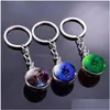 Key Rings Luminous Keychain 12 Constellation Ring Starry Sky Time Stone Glass Ball Accessories Pendant Gifts Drop Delivery Jewelry Dhmpq