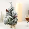 装飾的な花クリスマスツリーパイン人工180cmミニ小さなDIYウッドベースの霜の卓上パーティーイヤーホームデコレーション