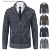 Men's Sweaters Winter Autumn Zip Knit Cardigan Men's Sweater Turtleneck Navy Knitted Fleece Coat Hombre Warm Thickened Jacket T230724