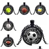 Pendant Necklaces New Fashion Soccer Basketball Volleyball Baseball Football Tennis Po Crystal Glass Cabochon Necklace Jewelry Drop De Dhz8C