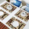 テーブルランナー4/6pcsセットマット中国の伝統的なスタイルの画像ステッチナプキンキッチンアクセサリーホームパーティーの装飾プレースマット
