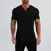 T-shirt da uomo 2023 T-shirt a maniche corte con scollo a V estivo T-shirt slim-fit Fashion Trend Sport Abbigliamento fitness casual Top di alta qualità