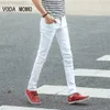 Men's Jeans 2022 Men Stretch Skinny Jeans Male Designer Brand Super Elastic Straight Trousers Jeans Slim Fit Fashion Jeans white jeans men L230724