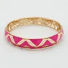 Bangle Fuchsia Enamel Metal Bangles For Women Designed Fashion Trendy Jewelry Accessories Gifts Bohemia Fancy Styles Bijoux MQ069