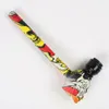 Colorful Skull Style Thick Glass Pipes Portable Filter Screen Dry Herb Tobacco Spoon Metal Bowl With Cover Smoking Bong Holder Innovative Pattern Hand Tube