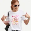 T-shirts pour femmes Kpop T-shirt femmes graphique dessin animé deux fois filles T-shirt scientifique hauts imprimé été à manches courtes femme Y2k vêtements