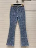 Chan 2023 Nya varumärkes jeansbyxor Kvinnor Capri Cargo Pants Yoga Wide-ben Pants Trendy Flares Designer Fashion CCC Print Jeans Trousers Mors daggåvor