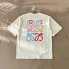 T-shirts pour hommes 290g poids de haute qualité Luo Yichun été nouvelle lettre d'amour colorée impression t-shirt à manches courtes pour hommes et femmes