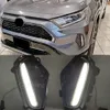 トヨタRAV 4 RAV4 2019 2020 2021 2022 LEDブルーフォグランプ付きのカーDRLターンシグナルスタイルフォグライトヘッドライト