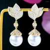 Kolczyki Dangle Godki Symulowane Perły Trendy kolczyki dla kobiet przyjęcie weselne Dubai Bridal Jewelry Boucle D'Oreille Femme Prezent