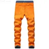 Jeans da uomo Mens Winter Thermal Warm Plus Pantaloni in denim di qualità in pile Pantaloni dritti floccati Pantaloni slim fit Para Hombre 42 L230724