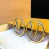 Top Paris Jewelry Accessories Women Hoop Earrings Luxury 18K Gold Ear Studs Lady Nice Christmas gift2604