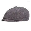 Berets Wool Sboy Caps Men Herringbone Flat Gatsby Cap Woolen Driving Hats Vintage Inspired Hat Winter Peaky Blinders