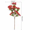 Decorative Flowers Christmas Decoration Artificial Berries Red Berry Stamen Flower Bouquet For Wedding Party Home Decor Fake Plants DIY Xmas