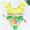 Fato de banho feminino 2021 de duas peças estampado a quente roupa de banho infantil 4-16 anos meninas moda praia maiô JX25 H230515 H230524